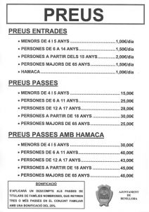 Preus piscina municipal 2016